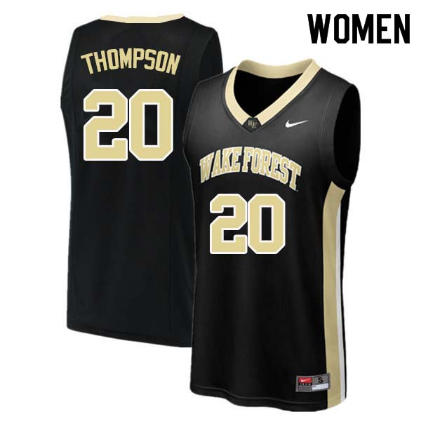 Women #20 Terrence Thompson Wake Forest Demon Deacons College Basketball Jerseys Sale-Black